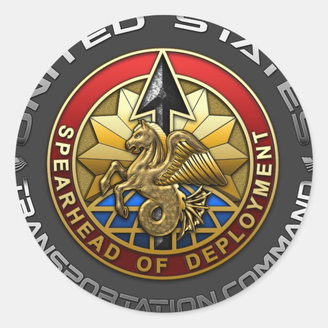 US Transportation Command Classic Round Sticker (Front)