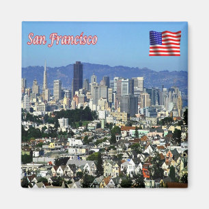 US U.S.A. - San Francisco - Alamo Square Panorama Magnet