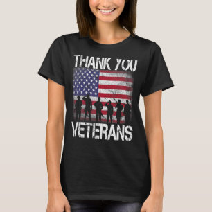 US USA American Flag Thank you Veterans Proud Vete T-Shirt
