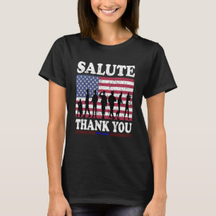 US USA American Flag Thank you Veterans Proud Vete T-Shirt