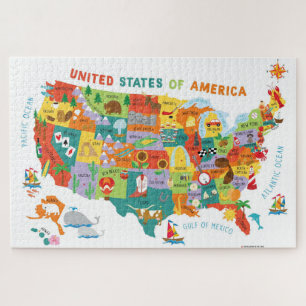 US USA United States Map for Kids  Jigsaw Puzzle