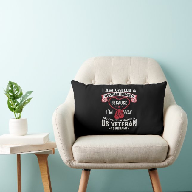 US Veteran Humour Retired Soldier Lumbar Cushion (Chair)