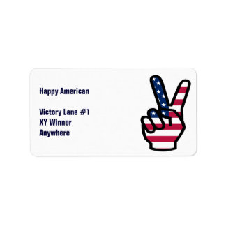 US Victory Sign Label