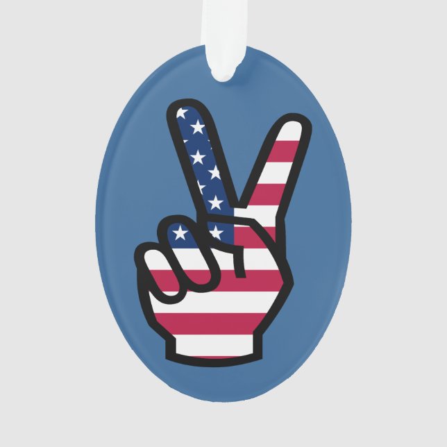 US Victory Sign Ornament (Back)