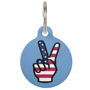 US Victory Sign Pet Tag