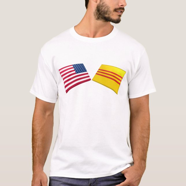 US & Vietnam Flags (South Vietnam) T-Shirt (Front)