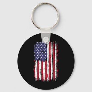 Us Vintage Flag For American Independence Day On 4 Key Ring