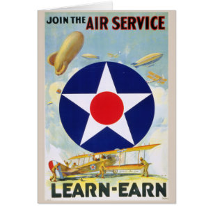 US Vintage Join The Air Service Learn-Earn Canvas