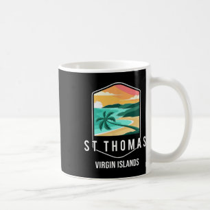 Us Virgin Islands Beach Sunset Palm Tree St Thomas Coffee Mug