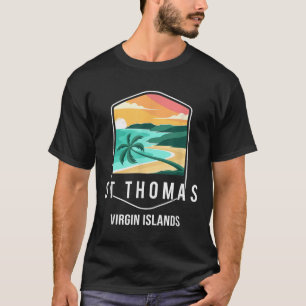 Us Virgin Islands Beach Sunset Palm Tree St Thomas T-Shirt