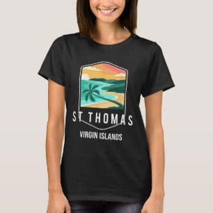 Us Virgin Islands Beach Sunset Palm Tree St Thomas T-Shirt