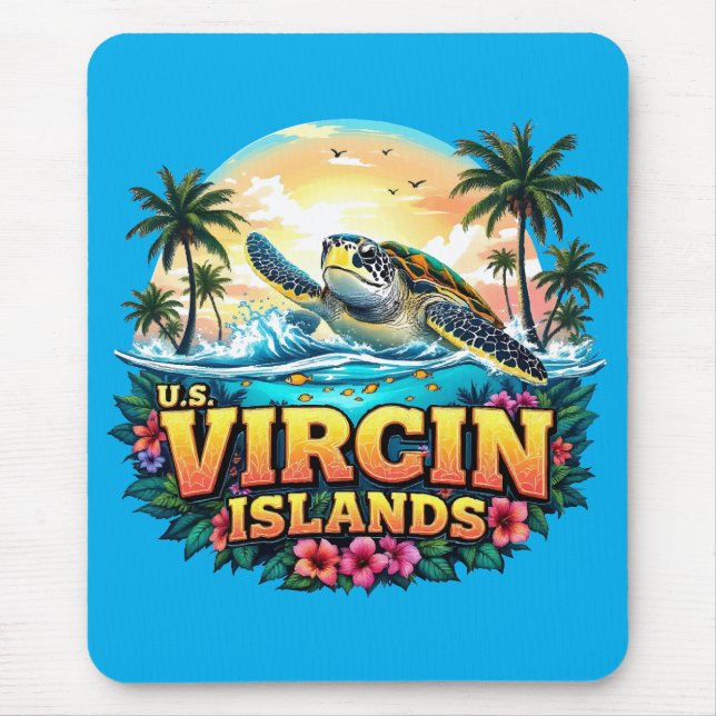 US Virgin Islands Caribbean Mouse Pad (Front)