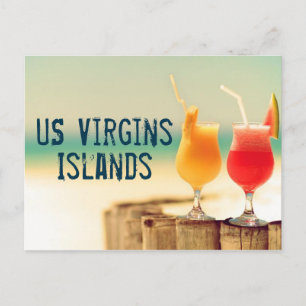 US Virgin Islands cocktails Postcard
