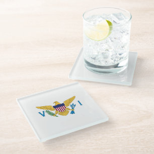US Virgin Islands flag Glass Coaster