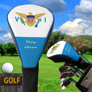 US Virgin Islands Flag, Golf Clubs, Monogrammed Head Cover