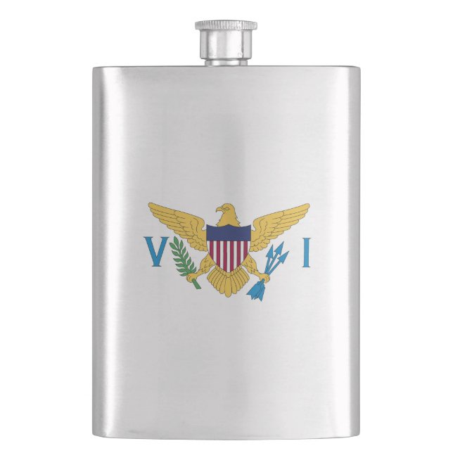 US Virgin Islands flag Hip Flask (Front)