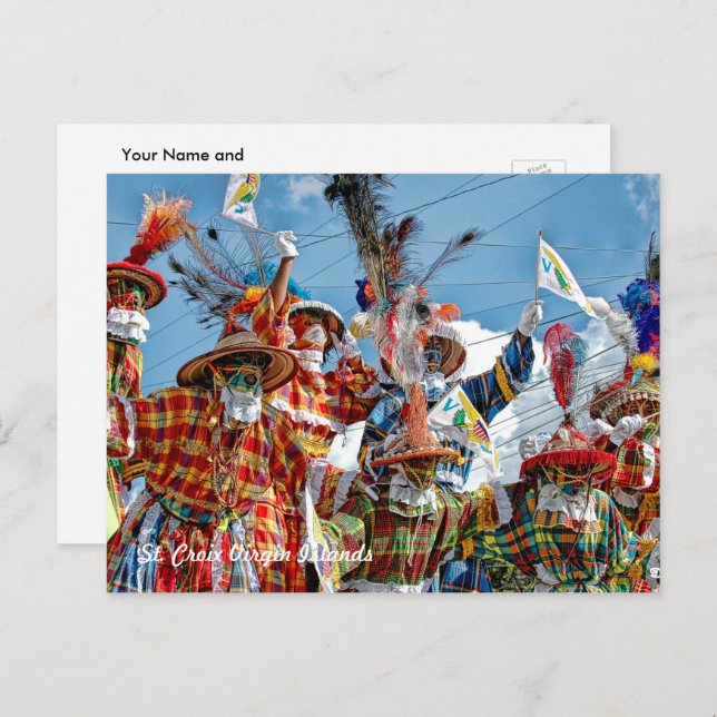 US Virgin Islands Flag Mocko Jumbies USVI  Postcard (Front/Back)