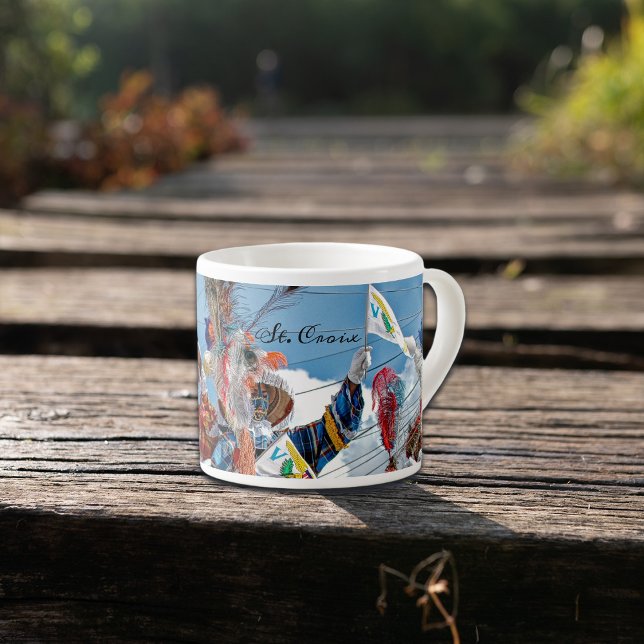 US Virgin Islands Flag Moko Jumbies St. Croix USVI Espresso Cup (Creator Uploaded)