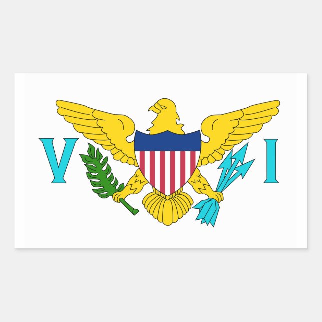 US Virgin Islands Flag Rectangular Sticker (Front)