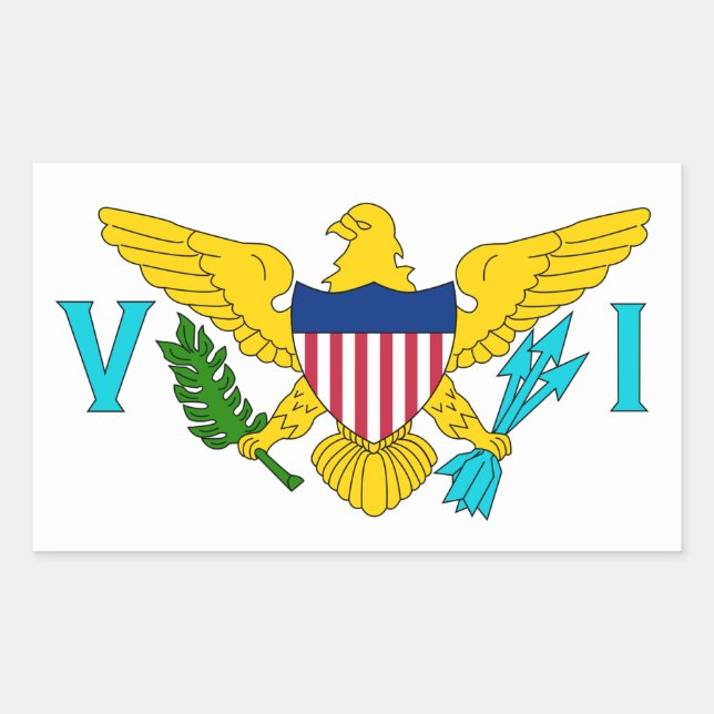 US Virgin Islands Flag Rectangular Sticker (Front)