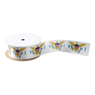 US Virgin Islands Flag ribbon, USA fashion /sports Satin Ribbon