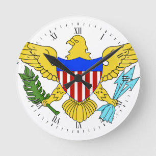 US Virgin Islands flag Round Clock