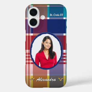 US Virgin Islands Flag St. Croix Madras Photo iPhone 16 Case
