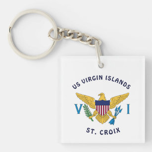 US Virgin Islands Flag St. Croix Personalise Key Ring