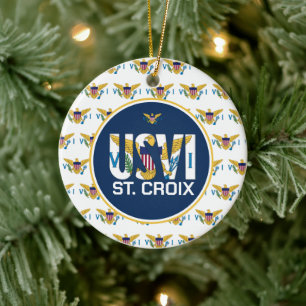 US Virgin Islands Flag St. Croix USVI Caribbean Ceramic Ornament