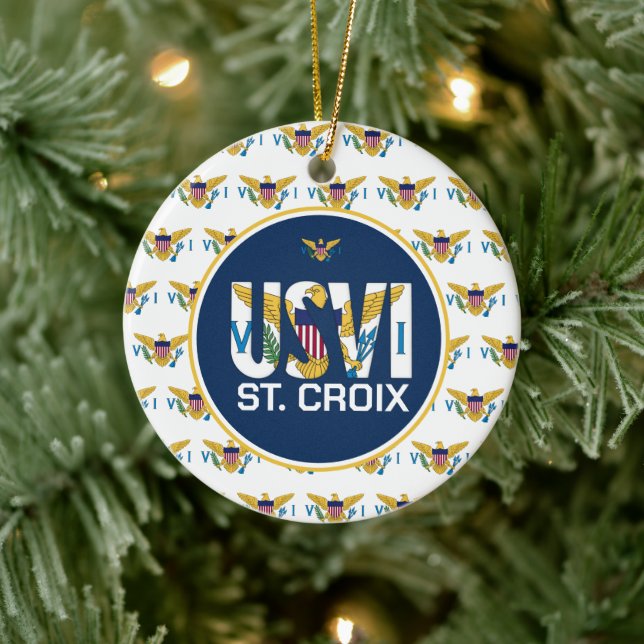 US Virgin Islands Flag St. Croix USVI Caribbean Ceramic Ornament (Tree)