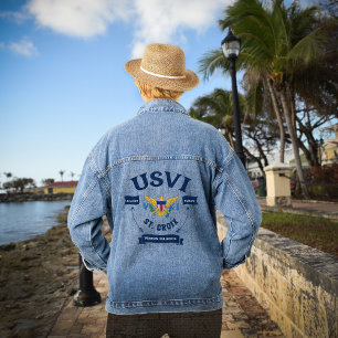 US Virgin Islands Flag St. Croix USVI Caribbean Denim Jacket