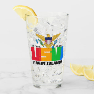 US Virgin Islands Flag St. Croix USVI Caribbean   Glass