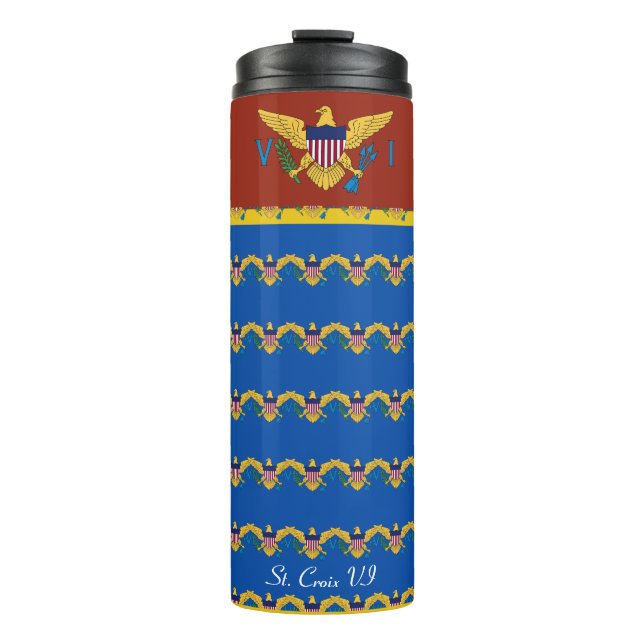 US Virgin Islands Flag St. Croix USVI Caribbean Thermal Tumbler (Front)