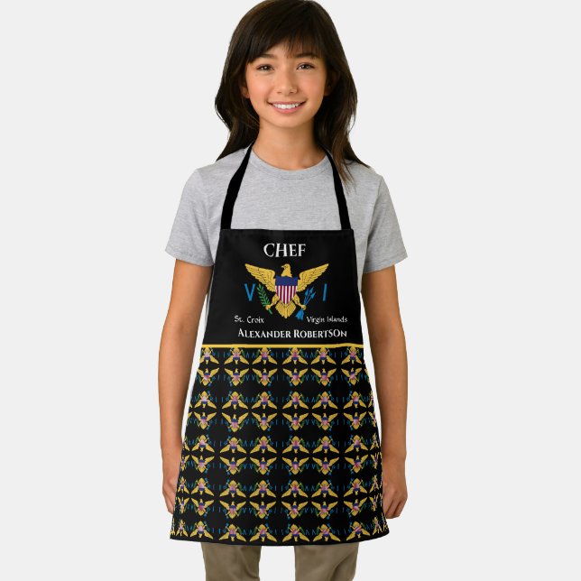 US Virgin Islands Flag St. Croix USVI Child Custom Apron (Insitu)