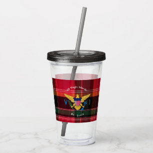 US Virgin Islands Flag St. Croix USVI Madras Acrylic Tumbler