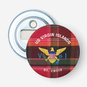 US Virgin Islands Flag St. Croix USVI Madras Bottle Opener