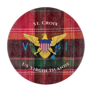 US Virgin Islands Flag St. Croix USVI Madras Cutting Board