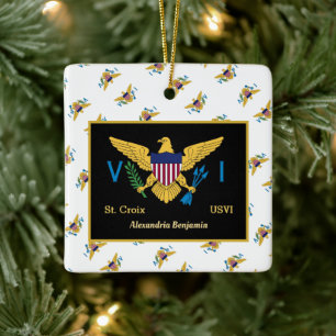 US Virgin Islands Flag St. Croix USVI Personalize Ceramic Ornament