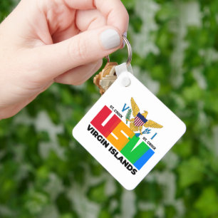 US Virgin Islands Flag St. Croix USVI Tropical  Key Ring