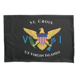 US Virgin Islands Flag St. Croix USVI Tropical  Pillowcase