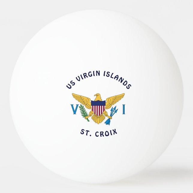 US Virgin Islands Flag St. Croix USVI Tropical Ping Pong Ball (Front)