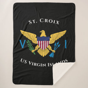 US Virgin Islands Flag St. Croix USVI Tropical   Sherpa Blanket