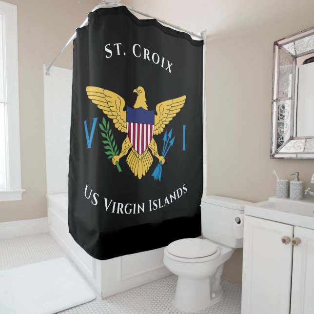 US Virgin Islands Flag St. Croix USVI Tropical  Shower Curtain (In Situ)