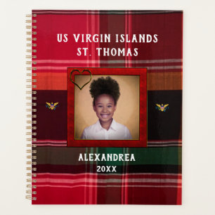 US Virgin Islands Flag St. Thomas Madras Custom Planner