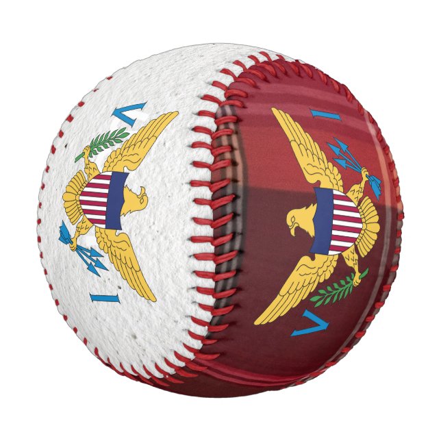 US Virgin Islands Flag St. Thomas USVI Madras  Baseball (Angled)