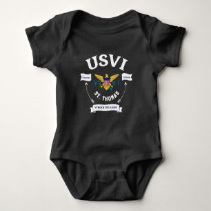 US Virgin Islands Flag St. Thomas USVI Tropical Baby Bodysuit