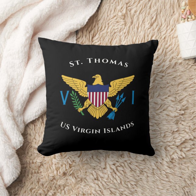 US Virgin Islands Flag St. Thomas USVI Tropical  Cushion (Blanket)