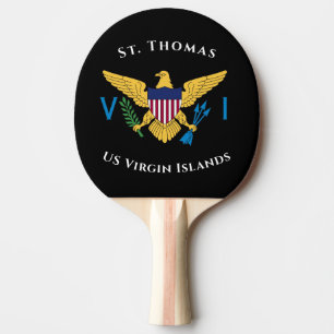 US Virgin Islands Flag St. Thomas USVI Tropical Ping Pong Paddle