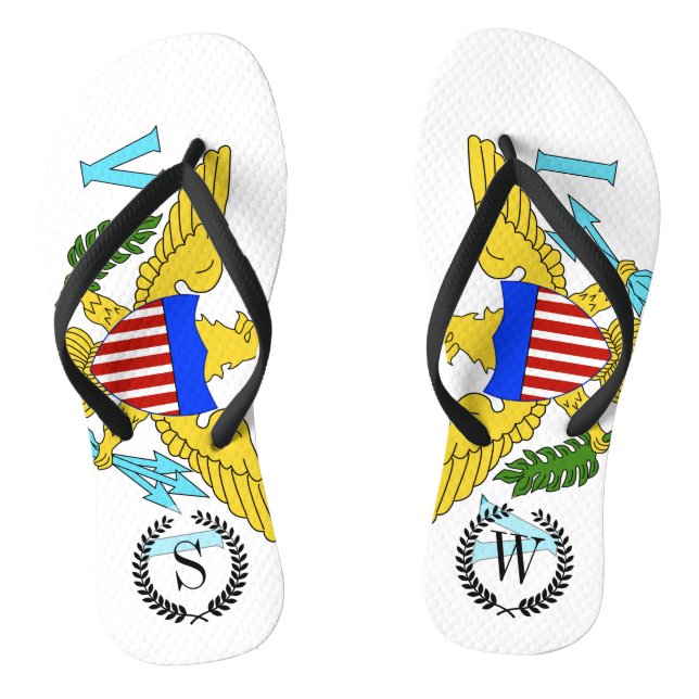 US Virgin Islands flag Thongs (Footbed)