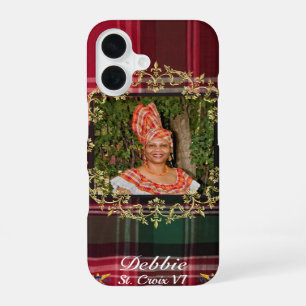 US Virgin Islands Flag USVI Madras Photo Gold iPhone 16 Case
